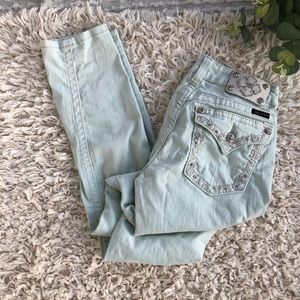 Miss me mint button pocket skinny jeans